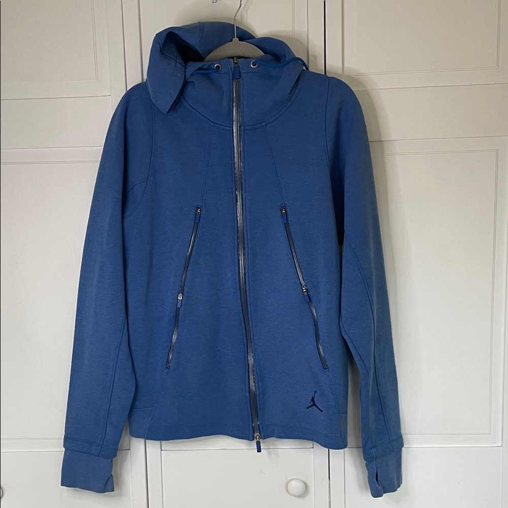 Nike Air Jordan Hooded Blue Performance Jacket Sz L
